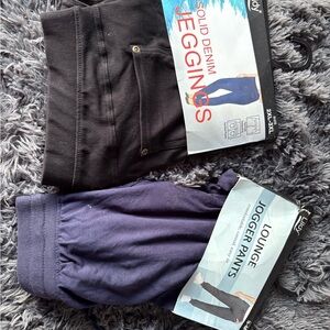 Lily Black and Navy Kids Leggings